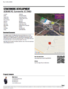 Summerville SC Commercial Lot for Sale | Strathmore Development | Jedburg Road